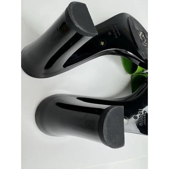 Gucci Horsebit Size 9,5/40 Green Patent Leather Heel Sandal - Picture 7 of 16